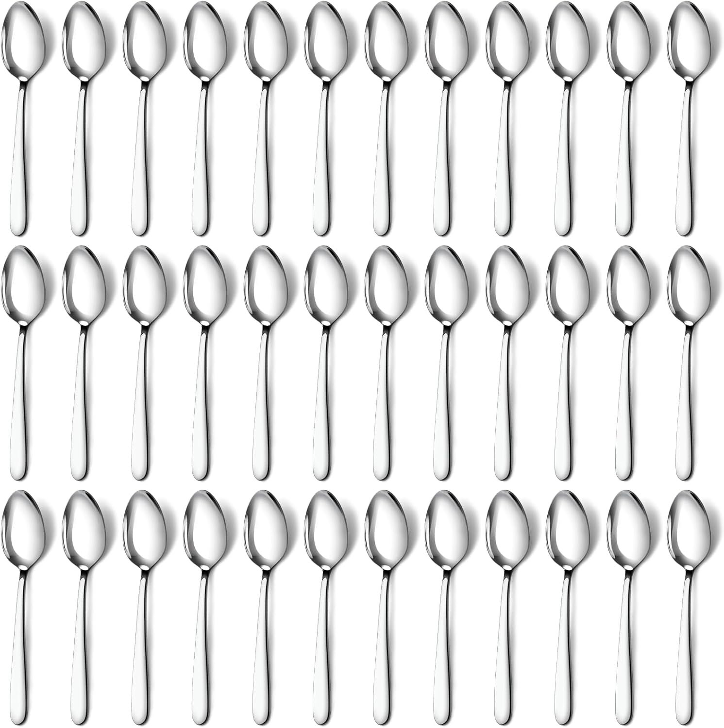 Pleafind 36-Pcs Dinner Spoons Set (7.4 inch), Spoons Silverware, Stainless Steel Spoon, Mirror Polished Tablespoon, Silverware Spoon for Home, Kitchen, Restaurant, Dishwasher Safe
