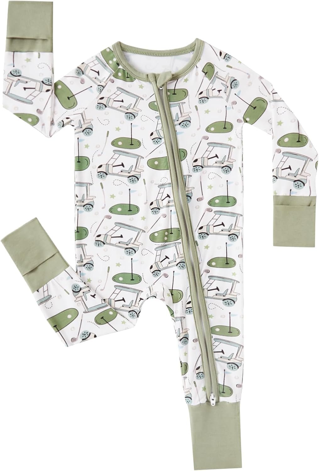 MOSSRIVER Bamboo Viscose Baby Footies with Mitten Cute Prints Long Sleeve Romper Jumpsuit Toddler One-Piece Outfits