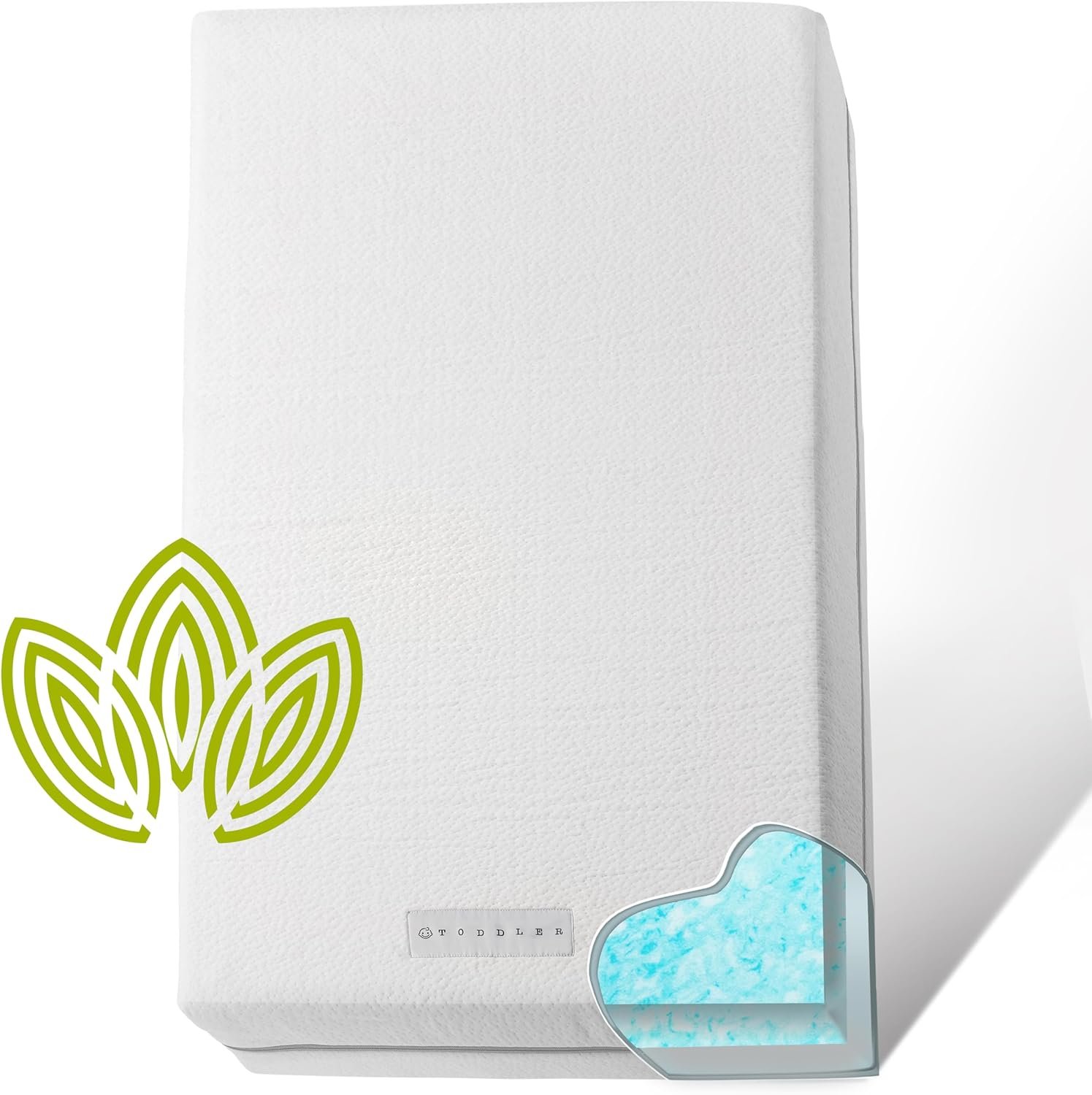 Organic Cotton Dual-Sided Crib Mattress | 2-Stage Premium Memory Foam CertiPUR-US Hypoallergenic Baby Mattress, Firm Support for Infant, Cooling Gel for Toddler, Waterproof Washable Cover, 52×27.5×5.5