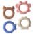 NCVI 4 Pack Silicone Teething Rings Set for Babies 0-6 Months, Baby Teething Toys with Ridges, Small Teethers for Infant 6-12 Months, BPA-Free Teething Relief Baby Chew Toys, Christmas Gifts