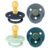 BIBS Pacifiers – Colour 4 Pack | Round Nipple Baby Pacifier | BPA Free Natural Rubber Latex Soother | Made in Denmark | Size 6-18 Months | Boy Colors