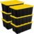 Sterilite 6-Pack Industrial Tote, Plastic Storage Container Bins with Lids, 27 Gallon – Heavy-Duty Organizing Containers for Closet, Bathroom, and Office