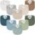 Konssy 10-Pack Muslin Baby Bibs, Soft Cotton Bandana Bibs for Drooling & Teething, Unisex Solid Colors for Boys & Girls, Newborn & Infant